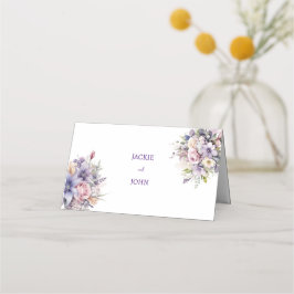 Aquarellfarbene Blume. Hochzeit. Platzkarte