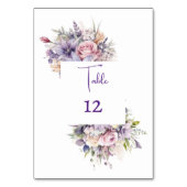 Aquarellfarbene Blume. Hochzeit. Tischnummer (Rückseite)