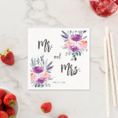 Aquarellfarbene Blume Hochzeiten von Napkins Serviette (Beispiel)