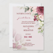 Aquarellfarbene Blume Hochzeitsempfang Einladung (Vorderseite)