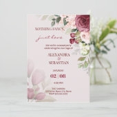 Aquarellfarbene Blume Hochzeitsempfang Einladung (Stehend Vorderseite)