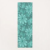 Aquarellfarbene Blume im Aquamarinen und Aqua-Yoga Yogamatte (Vorderseite)