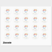 Aquarellfarbene Blume im Teacup Tee Party Vielen D Runder Aufkleber (Blatt)