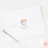 Aquarellfarbene Blume im Teacup Tee Party Vielen D Runder Aufkleber (Umschlag)