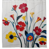 Aquarellfarbene Blume in leuchtenden Farben Duschvorhang (Vorderseite)