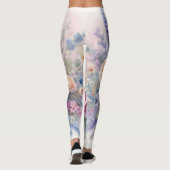 Aquarellfarbene Blume in sanften Pastellfarben Leggings (Rückseite)