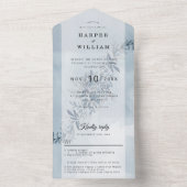 Aquarellfarbene Blume Indigo All In One Einladung (Innen Boden)