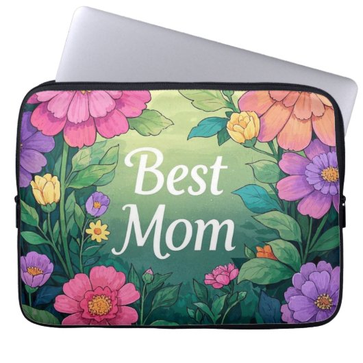 Aquarellfarbene Blume Laptopschutzhülle (Vorderseite)