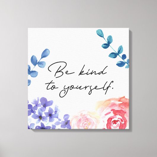 Aquarellfarbene Blume lassen Sie sich inspirieren Leinwanddruck (Vorderseite)