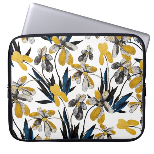 Aquarellfarbene Blume: lebendiges Sommermuster. Laptopschutzhülle (Vorderseite)