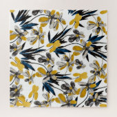 Aquarellfarbene Blume: lebendiges Sommermuster. Puzzle (Horizontal)