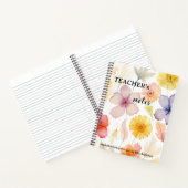 Aquarellfarbene Blume Lehrer Inspiration Notizblock (Innenseite)