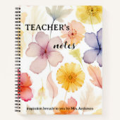 Aquarellfarbene Blume Lehrer Inspiration Notizblock (Vorderseite)