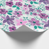Aquarellfarbene Blume Lila rosa Botanisch Geschenkpapier (Ecke)