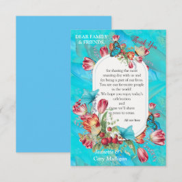 Aquarellfarbene Blume mit besichtigten Schmetterli RSVP Karte