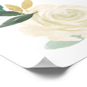 Aquarellfarbene Blume mit Gold Glitzer Brautparty Poster (Ecke)