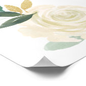 Aquarellfarbene Blume mit Golden Glitzer Baby Dusc Poster (Ecke)