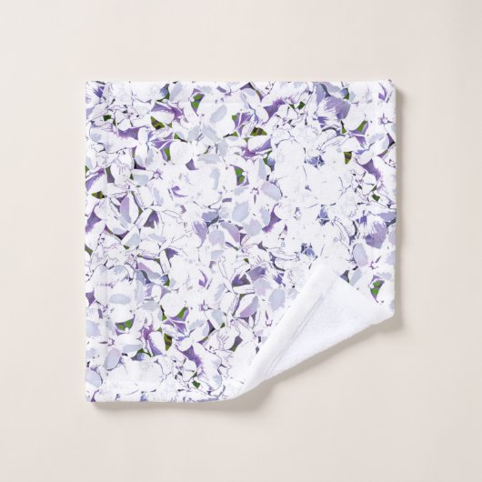Aquarellfarbene Blume mit Hydrangeas. Badhandtuch Set (Waschlappen)