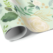 Aquarellfarbene Blume mit Imitaten Gold Glitzer & Geschenkpapier (Rolleneckpunkt)