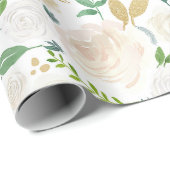 Aquarellfarbene Blume mit Imitaten Gold Glitzer un Geschenkpapier (Rolleneckpunkt)