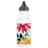 Aquarellfarbene Blume Mit Monogramm Edelstahlflasche (Links)