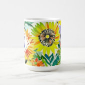 Aquarellfarbene Blume Mit Monogramm Kaffeetasse (Mittel)