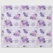 Aquarellfarbene Blume mit Streifen Geschenkpapier (Flach)