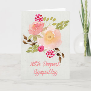 Aquarellfarbene Blume - mit tiefer Sympathie Karte