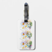 Aquarellfarbene Blume mit Zitat Gepäckanhänger (Rückseite vertikal)