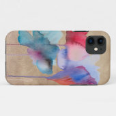 Aquarellfarbene Blume modern blühblau und rot Case-Mate iPhone Hülle (Rückseite (Horizontal))