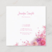 Aquarellfarbene Blume Moderne elegante Blumenvorla Quadratische Visitenkarte (Rückseite)