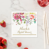 Aquarellfarbene Blume Moderne farbenfrohe Hochzeit Serviette (Beispiel)