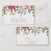 Aquarellfarbene Blume Moderne Kunst und Kultur Empfehlungskarte (Vorne/Hinten)