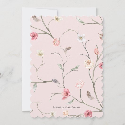 Aquarellfarbene Blume Moderner Frühlinggarten Tren Einladung (Rückseite)