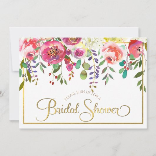 Aquarellfarbene Blume Modernes Brautparty Einladung (Vorderseite)