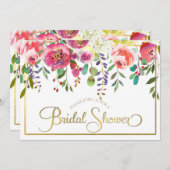 Aquarellfarbene Blume Modernes Brautparty Einladung (Vorne/Hinten)