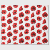 Aquarellfarbene Blume. Mohnblütenmuster Geschenkpapier (Flach)