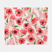 Aquarellfarbene Blume: Mohnquitte. Fleecedecke (Vorderseite (Horizontal))