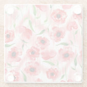 Aquarellfarbene Blume: Mohnquitte. Glasuntersetzer (Rückseite)