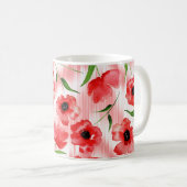 Aquarellfarbene Blume: Mohnquitte. Kaffeetasse (VorderseiteRechts)