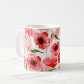 Aquarellfarbene Blume: Mohnquitte. Kaffeetasse (Vorderseite Links)
