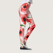Aquarellfarbene Blume: Mohnquitte. Leggings (Rechts)