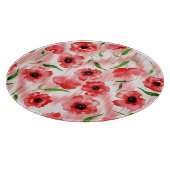 Aquarellfarbene Blume: Mohnquitte. Schneidebrett (Ecke)