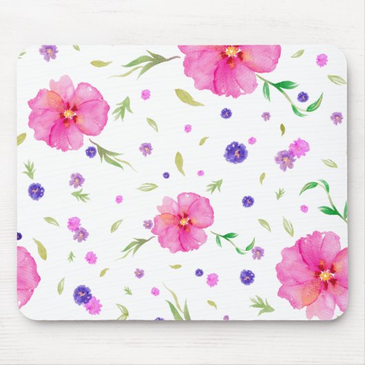 Aquarellfarbene Blume Mouse Pad - Elegantes Blumen Mousepad (Vorne)