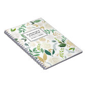 Aquarellfarbene Blume Muster mit Imitats Gold Glit Notizblock (Rechte Seite)