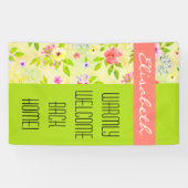 Aquarellfarbene Blume nahtlos Muster I + Ihre Idee Banner (Horizontal)