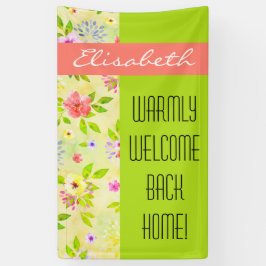 Aquarellfarbene Blume nahtlos Muster I + Ihre Idee Banner