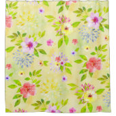 Aquarellfarbene Blume nahtlos Muster I + Ihre Idee Duschvorhang (Vorderseite)