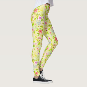 Aquarellfarbene Blume nahtlos Muster I + Ihre Idee Leggings