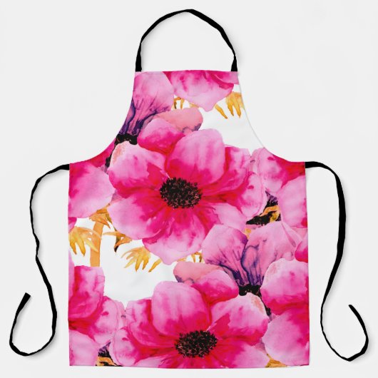 Aquarellfarbene Blume - nahtloser Musterhintergrun Schürze (Vorderseite)